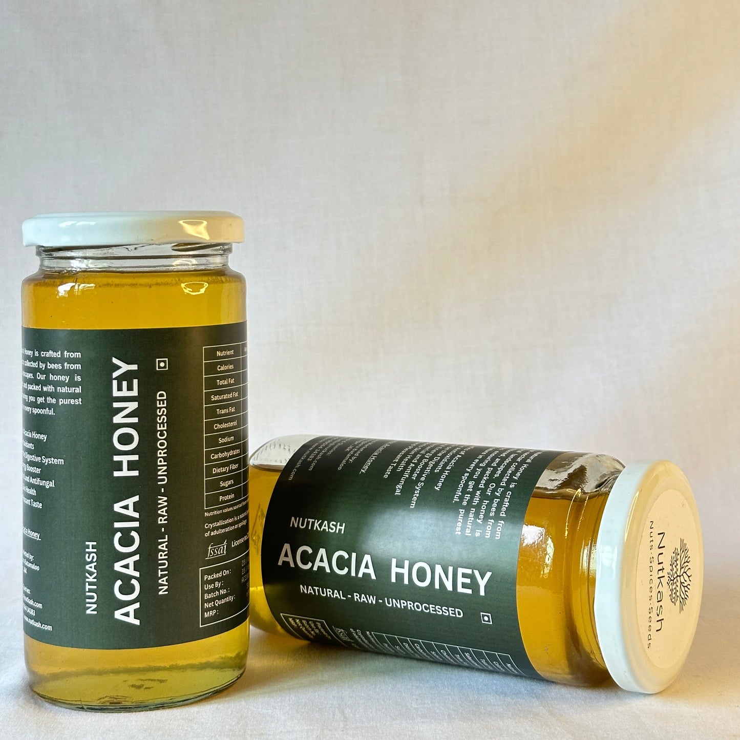 Acacia Honey - Nutkash | 500g | Pure, Delicate, and Naturally Sweet