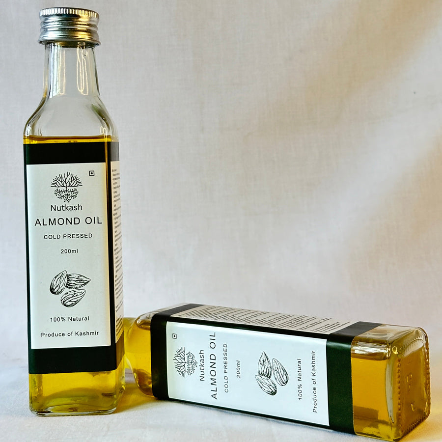 Cold-pressed Kashmiri Mamra almond oil 200ml — for hair growth, skin and baby massage