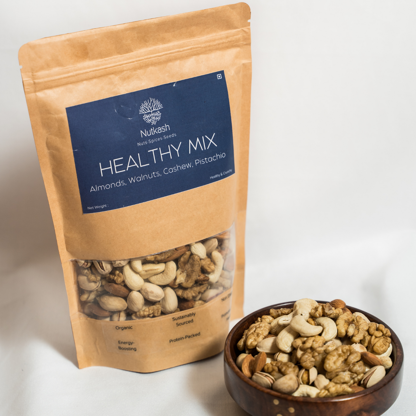 Healthy Mix-(Almonds, Walnuts, Cashew, Pistachio)-Healthy & Crunchy