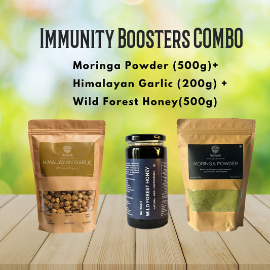 Immunity Boosters – Moringa, Himalayan Garlic & Wild Forest Honey | Nutkash